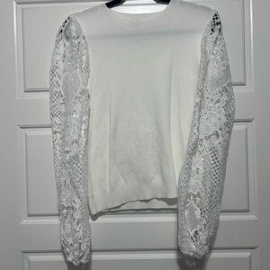 Fate White Lace Sleeve Blouse
